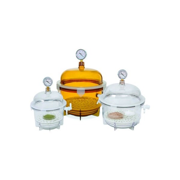 Bel-Art F42400-2221 Lab Companion Clear Polycarbonate Round Style Vacuum Desiccator, 20 Liter F42400-2221 - main